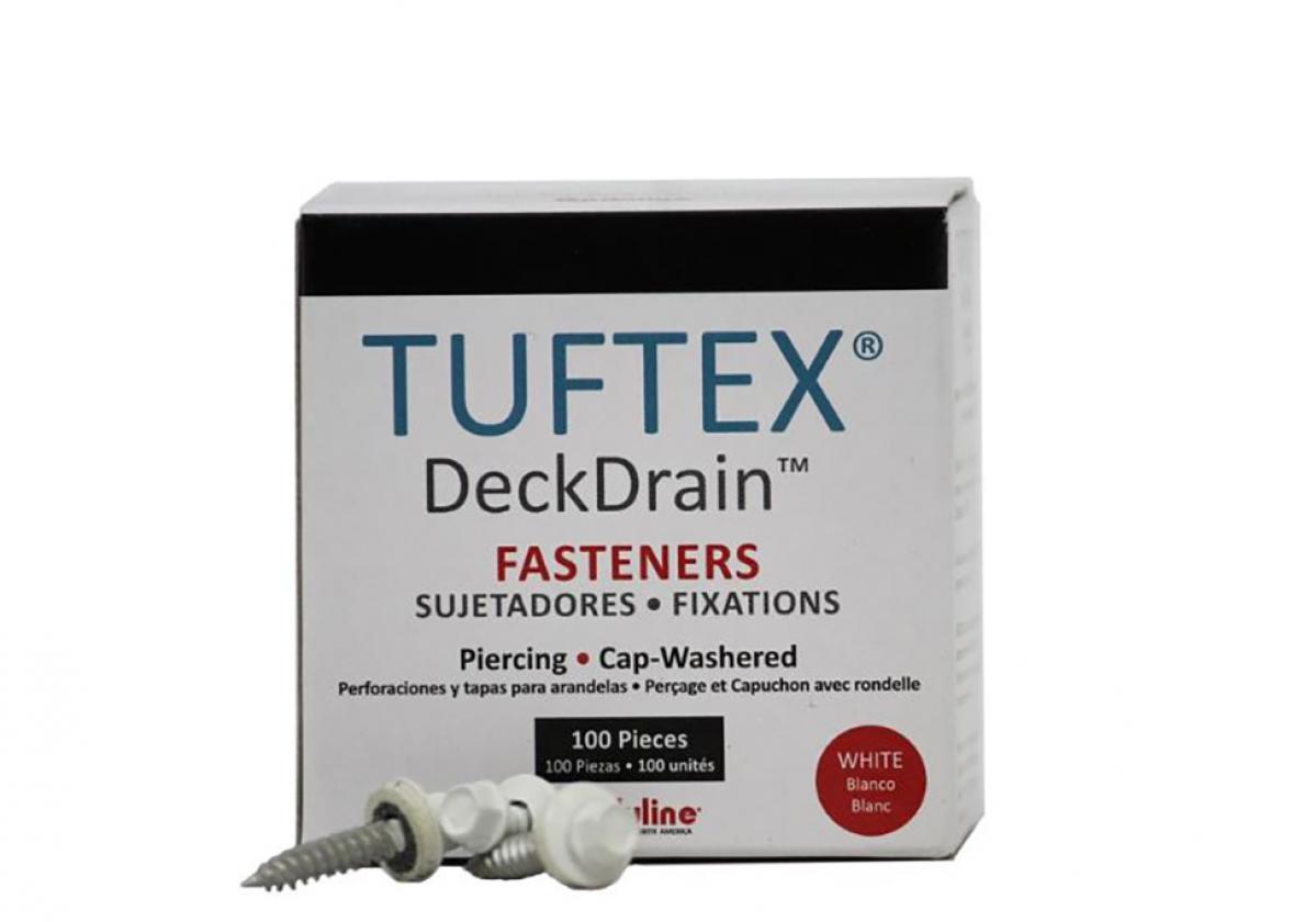 Box of TUFTEX DeckDrain Screws - White