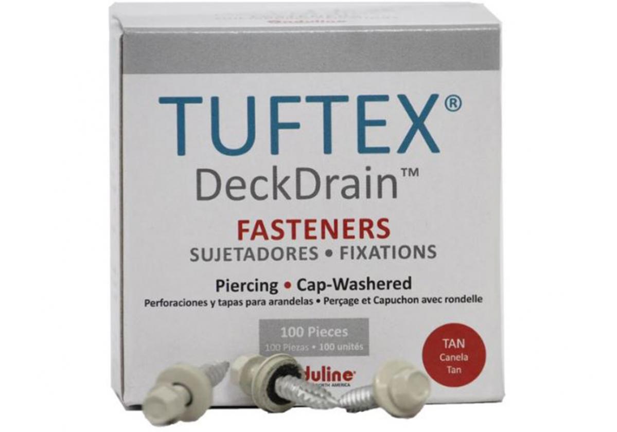 Box of TUFTEX DeckDrain Screws - Tan