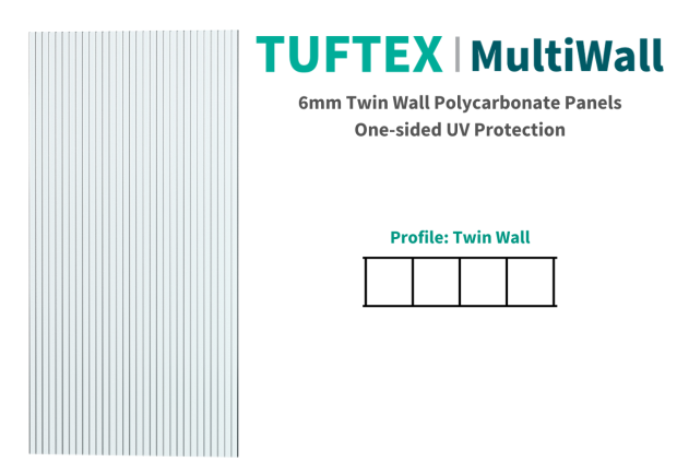 6MM Twinwall Polycarbonate Sheet 48x96