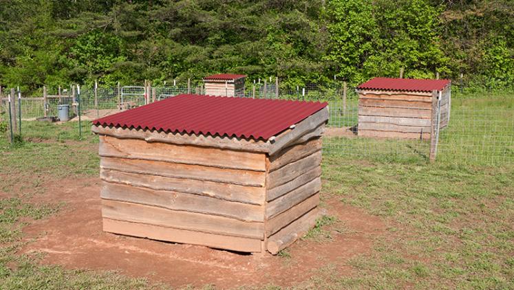 ONDURA Roof on Goat Shelters